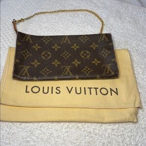 Authentic Louis Vuitton Monogram Bucket GM Accessories Pouchette